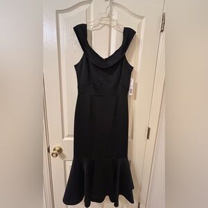 ANTONIO MELANI Elegant Black High Low Dress